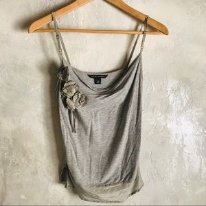Banana Republic Gray Tank with silk flowers